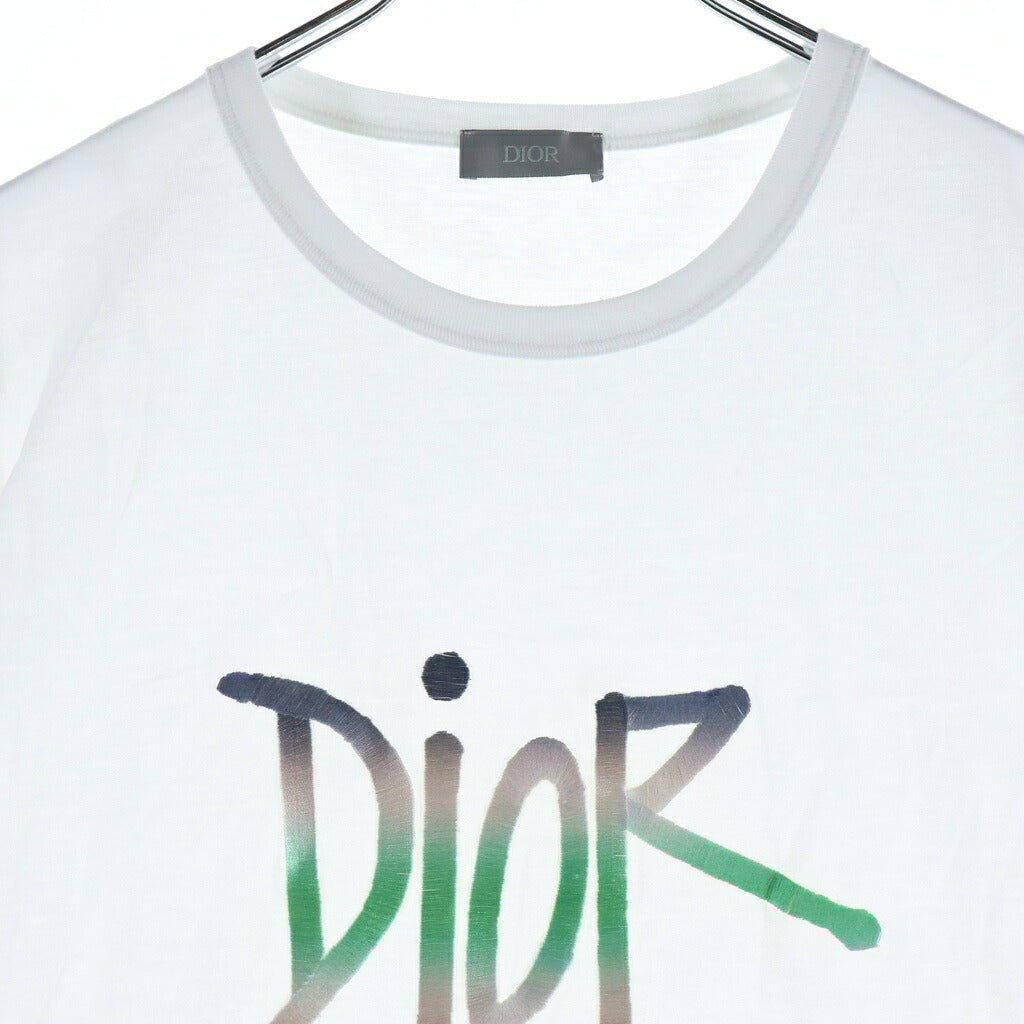DIOR(ディオール) 20AW ×SHAWN STUSSY ショーンステューシー フロントロゴ刺繍 半袖Tシャツカットソー ホワイト 033J600D0589