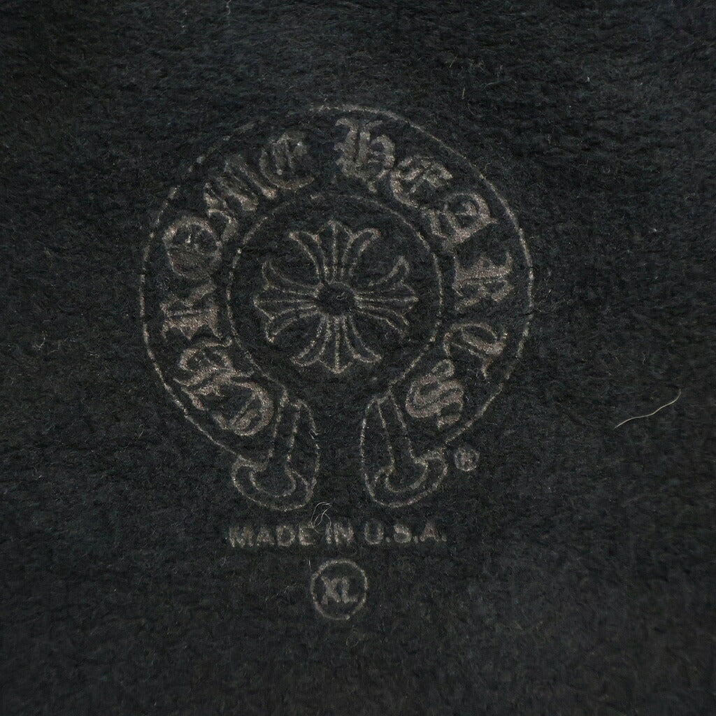 CHROME HEARTS(クロムハーツ) SWTSHRT HD ZIP 袖フローラルバックホースシュープリントパーカー ブラック/ピンク/シルバー