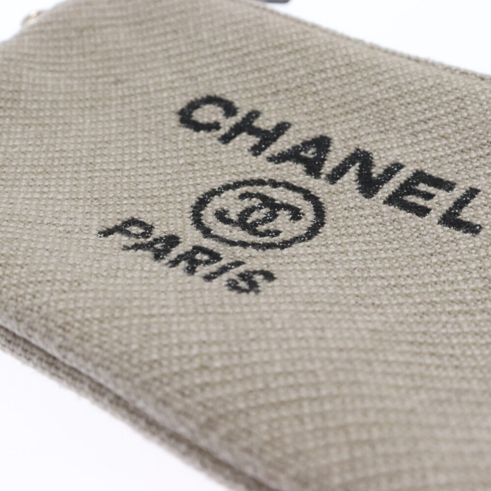 CHANEL(シャネル) ドーヴィル ラフィア ポーチ クラッチバッグ セカンドバッグ ベージュ