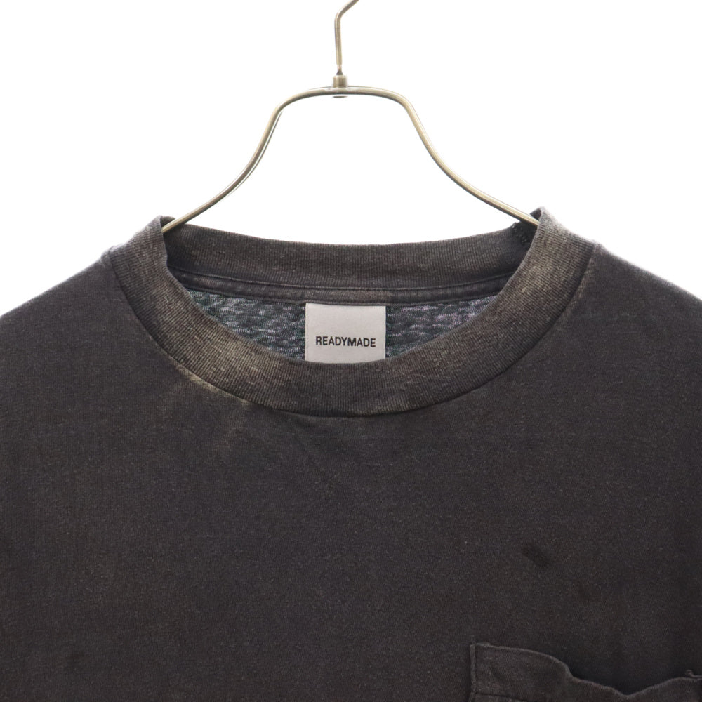 READY MADE(レディメイド) 24SS S/S POCKET T-SHIRT ヴィンテージ加工ポケット半袖Tシャツ RE-CO-BK-00-00-278 ブラック