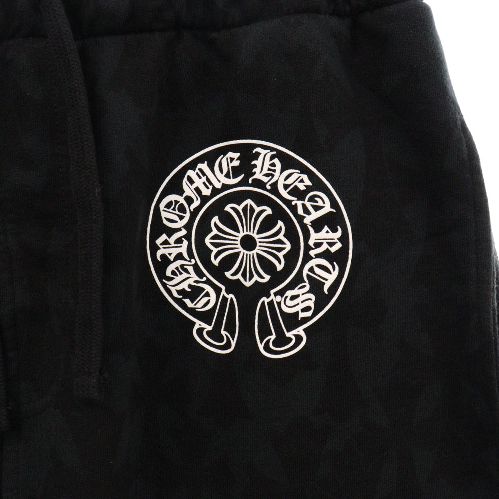 CHROME HEARTS(クロムハーツ) SWEAT PANTS HLF セメタリークロス 総柄スウェットハーフパンツ ブラック