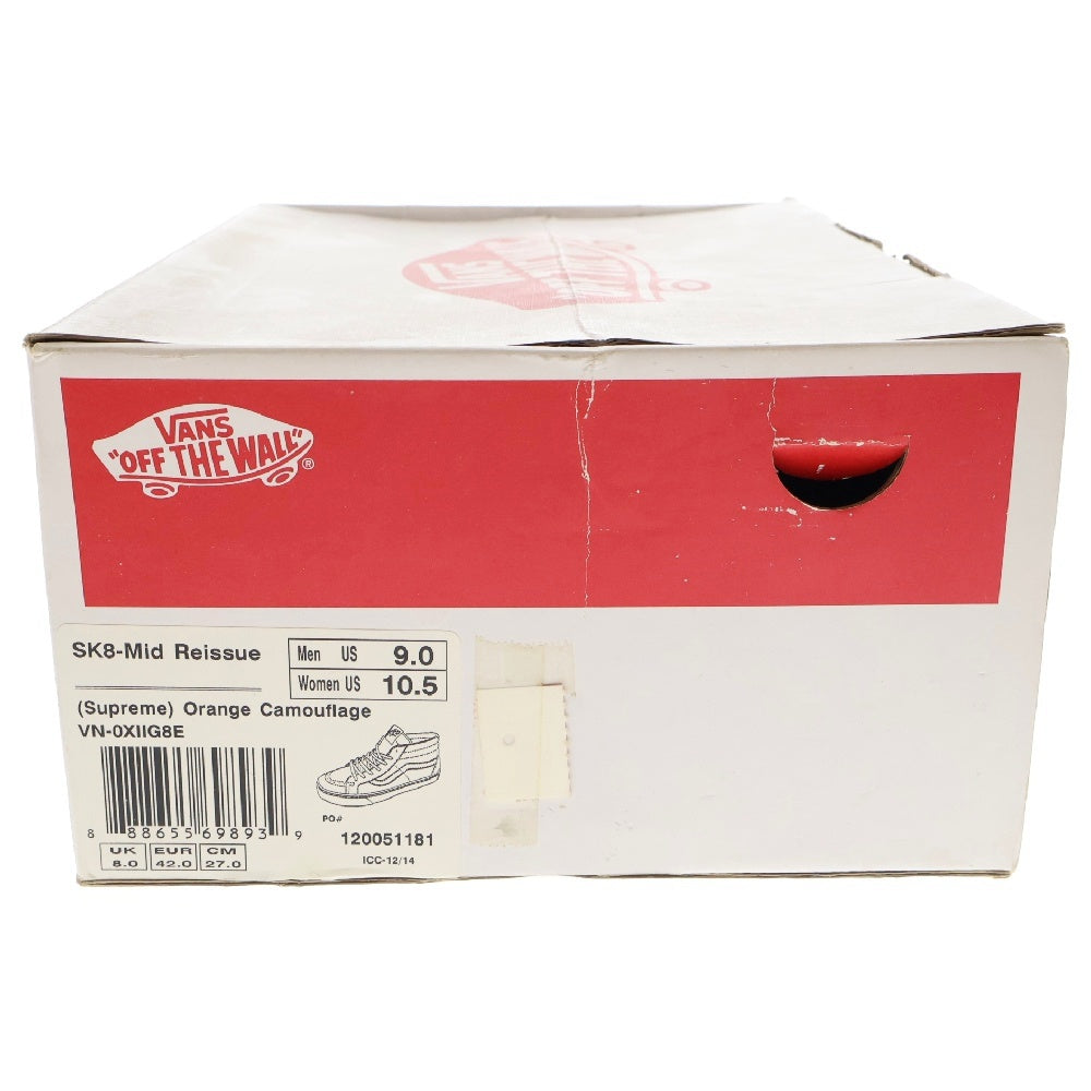 VANS(ヴァンズ) ×SUPREME SK8-MID REISSUE VN-0XIIG8E シュプリーム リイッシュー キャンバス ミッドカットスニーカー マルチ US9/27.0cm