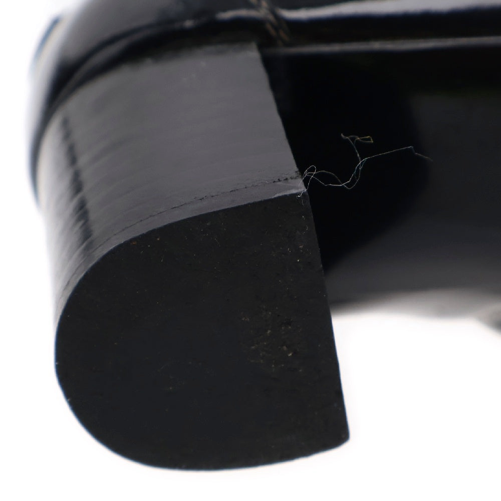 HERMES(エルメス) ケリー金具 パテント サイドジップ ロングブーツ ブラック レディース