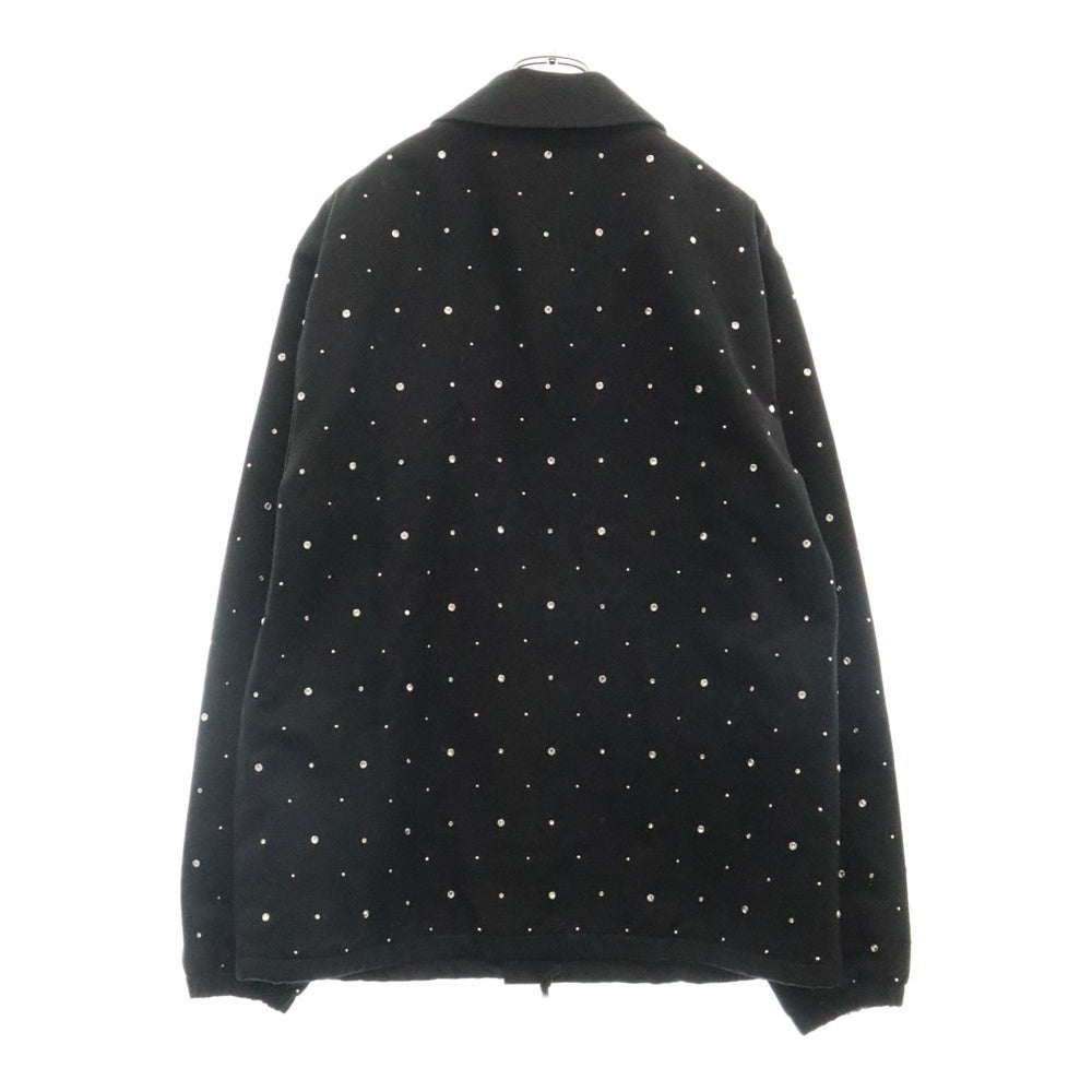 GIVENCHY(ジバンシィ) ストーンビーズ装飾ロゴ刺繍ジップアップジャケット BM013814G1 ブラック