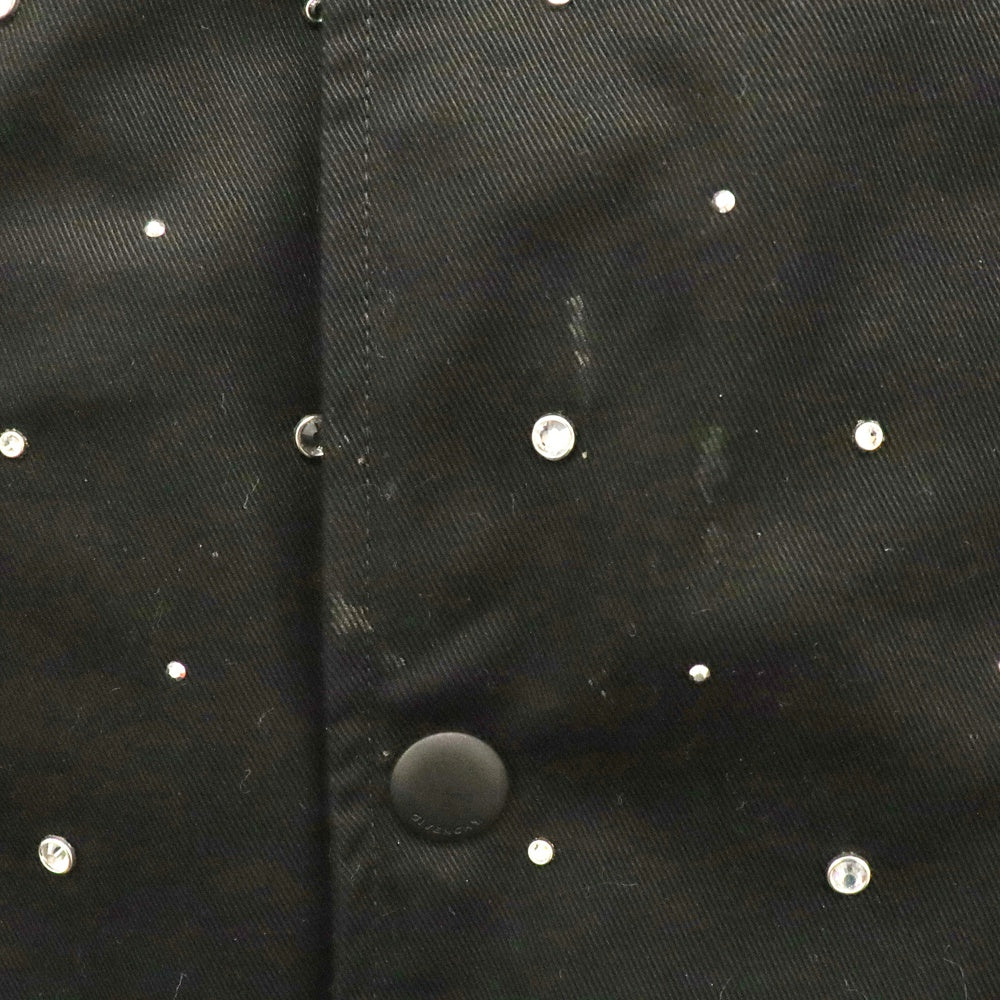 GIVENCHY(ジバンシィ) ストーンビーズ装飾ロゴ刺繍ジップアップジャケット BM013814G1 ブラック