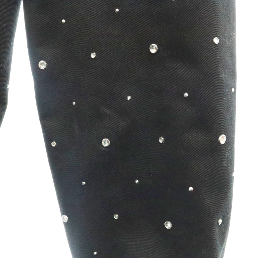 GIVENCHY(ジバンシィ) ストーンビーズ装飾ロゴ刺繍ジップアップジャケット BM013814G1 ブラック