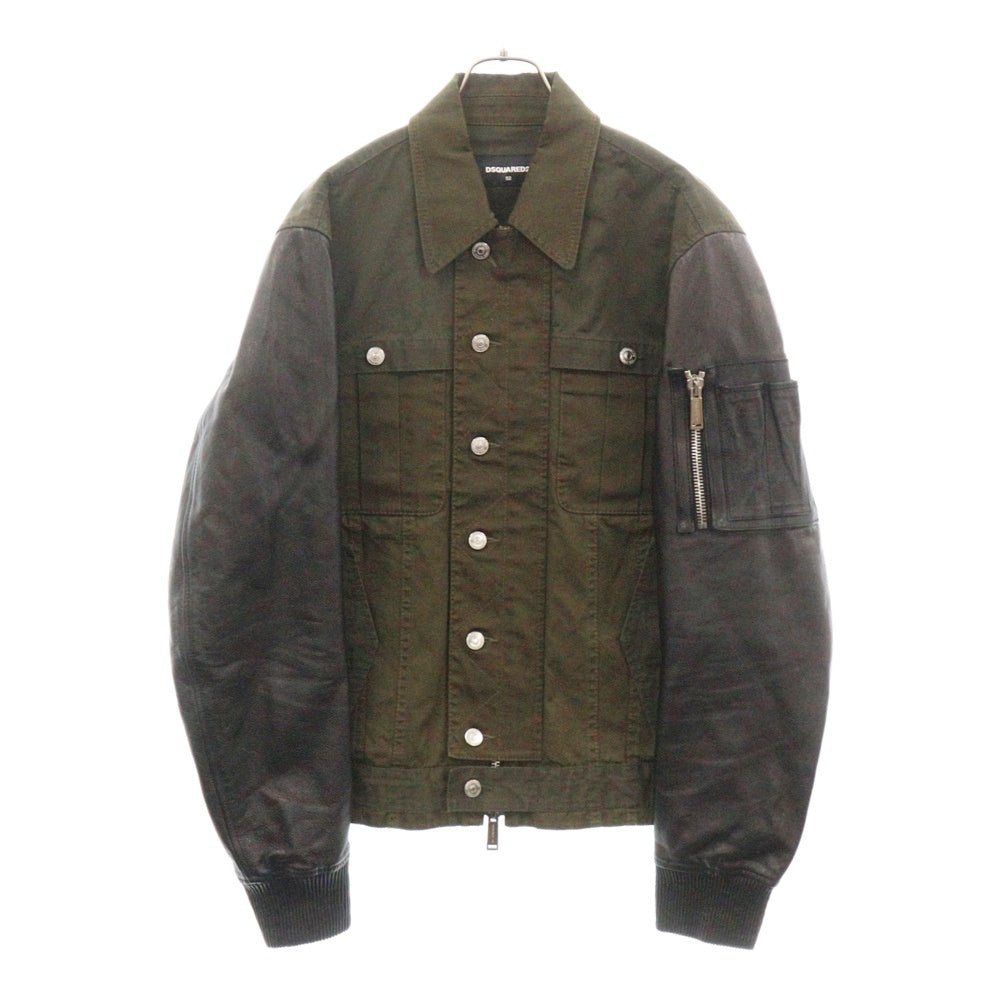 DSQUARED2(ディースクエアード) 17SS レザー切替 ジップアップ 