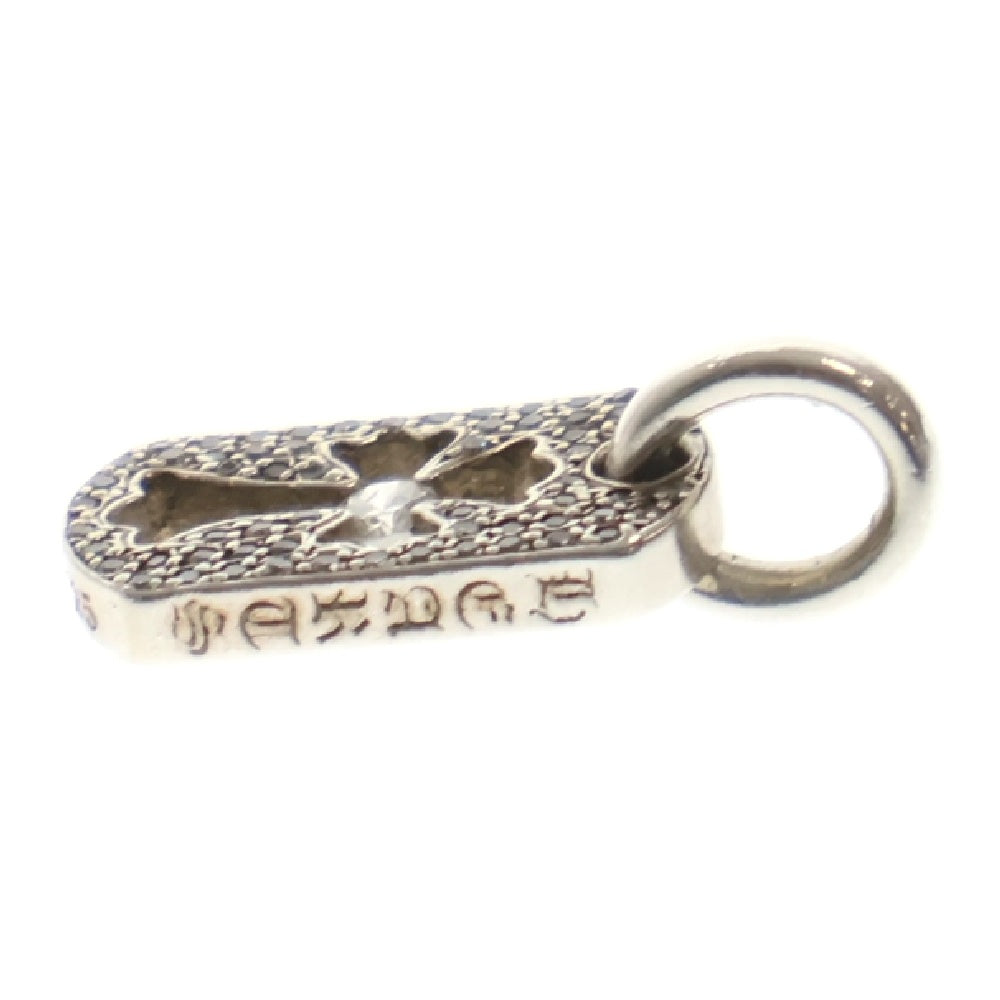CHROME HEARTS(クロムハーツ) DT TNY CO CRS P/DIA タイニーカットアウトクロスドッグタグ PAVEアフターダイヤ チャーム ペンダントトップ シルバー