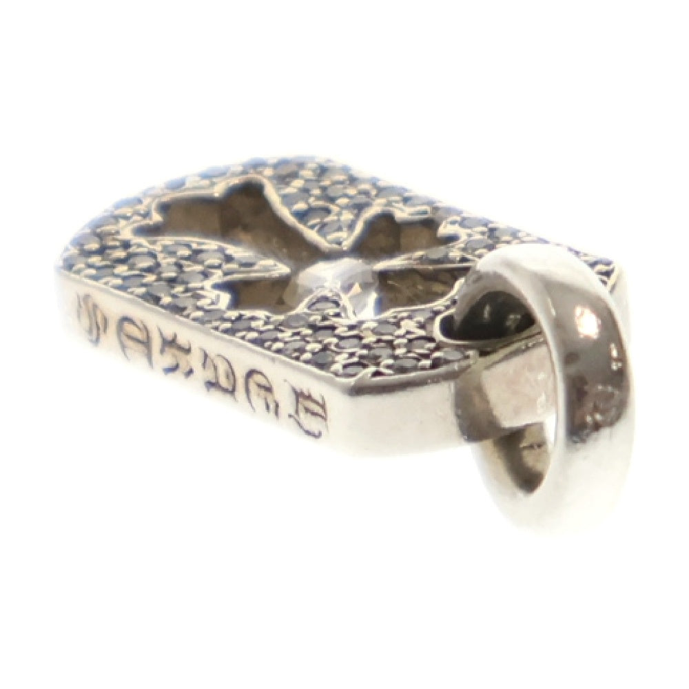 CHROME HEARTS(クロムハーツ) DT TNY CO CRS P/DIA タイニーカットアウトクロスドッグタグ PAVEアフターダイヤ チャーム ペンダントトップ シルバー