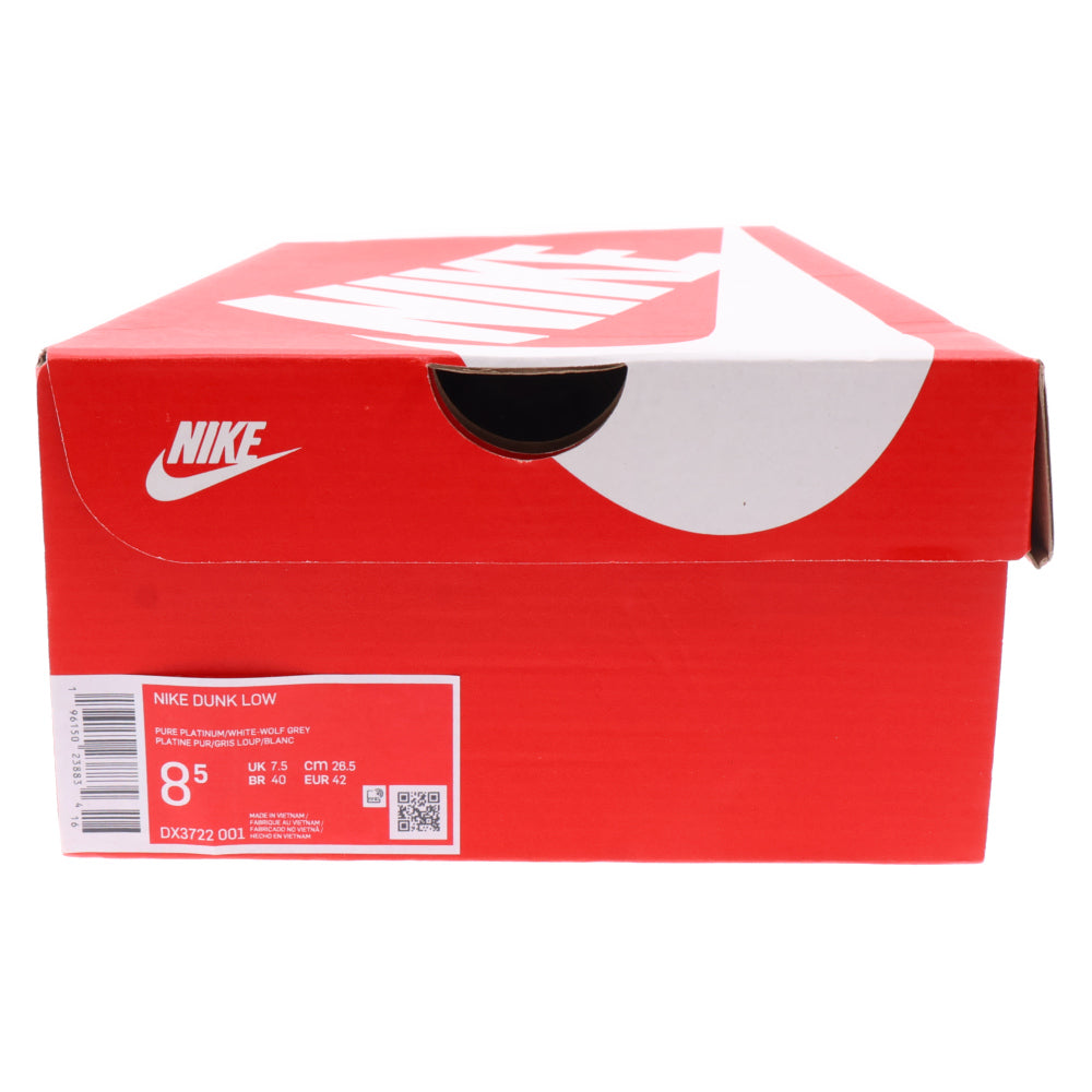 NIKE(ナイキ) DUNK LOW PURE PLATINUM DX3722-001 ダンク ピュアプラチナム ローカットスニーカー グレー US8.5/26.5cm