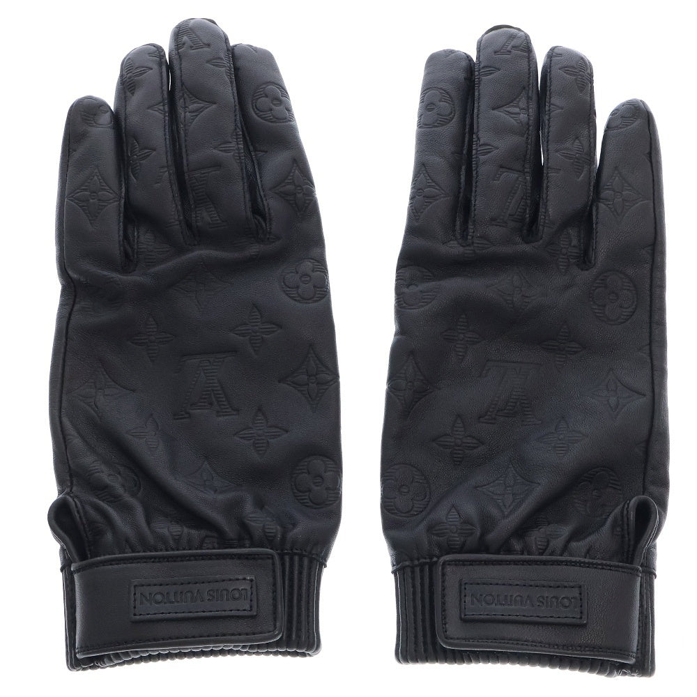LOUIS VUITTON(ルイヴィトン) モノグラム シャドウゴン ラムスキンレザーグローブ 手袋 M73336 ブラック