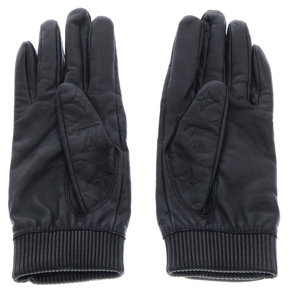 LOUIS VUITTON(ルイヴィトン) モノグラム シャドウゴン ラムスキンレザーグローブ 手袋 M73336 ブラック