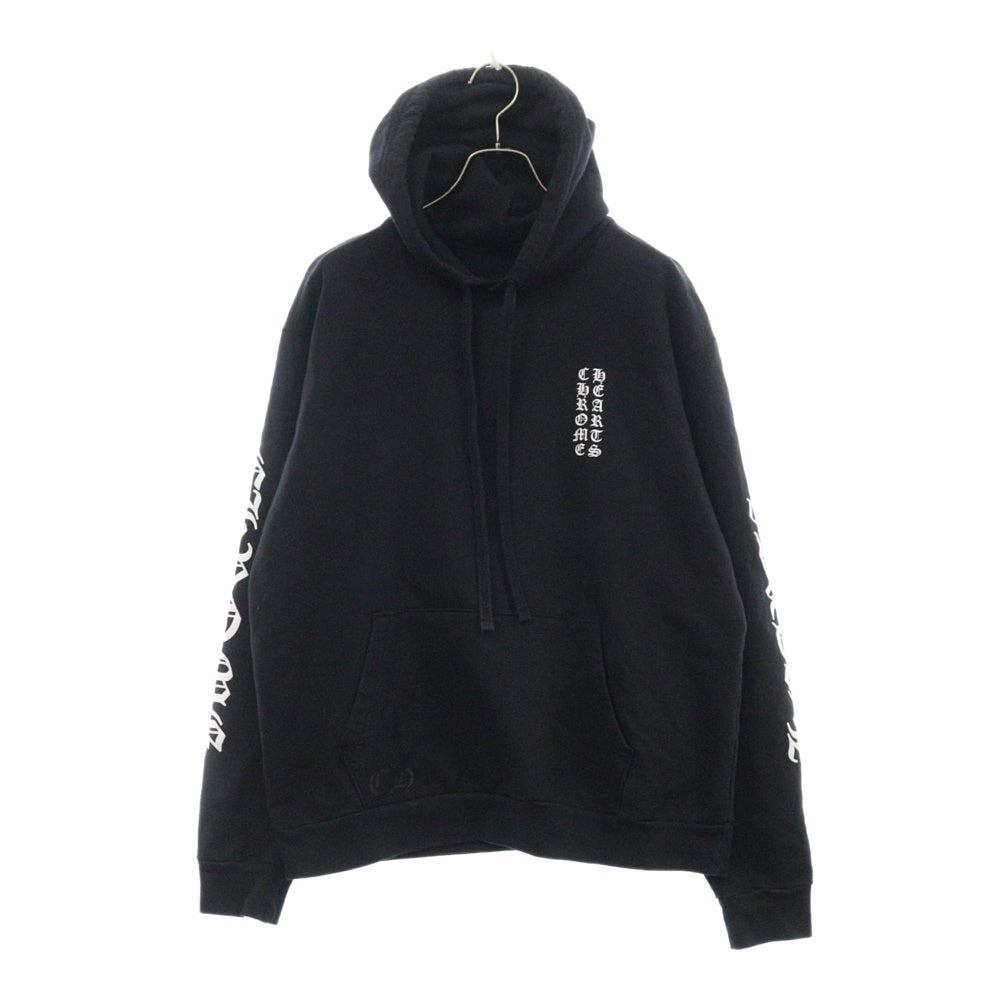CHROME HEARTS(クロムハーツ) SWTSHRT PLVR 袖英字プリントプルオーバーパーカー ブラック