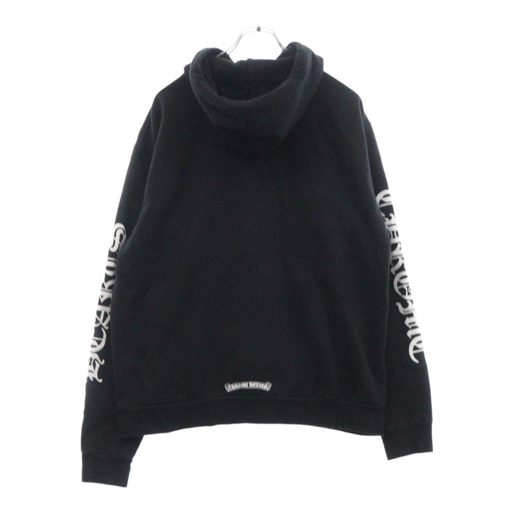CHROME HEARTS(クロムハーツ) SWTSHRT PLVR 袖英字プリントプルオーバーパーカー ブラック