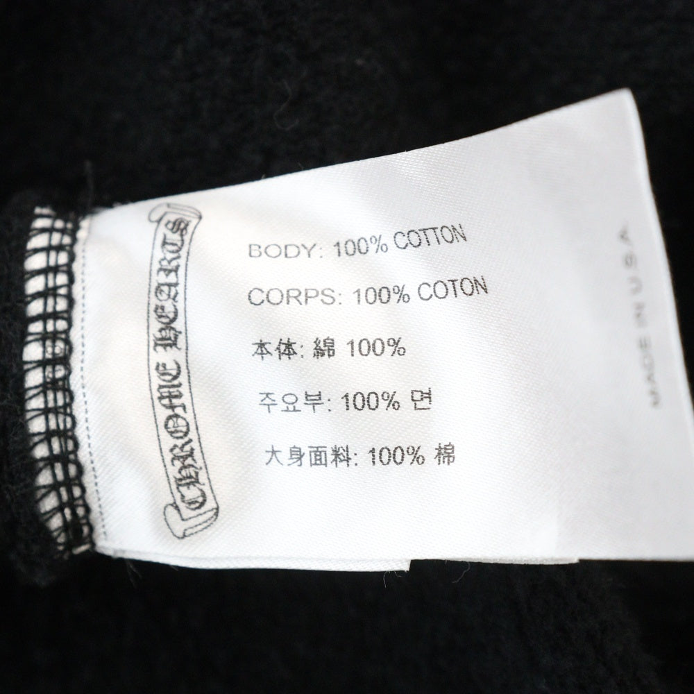 CHROME HEARTS(クロムハーツ) SWTSHRT PLVR 袖英字プリントプルオーバーパーカー ブラック
