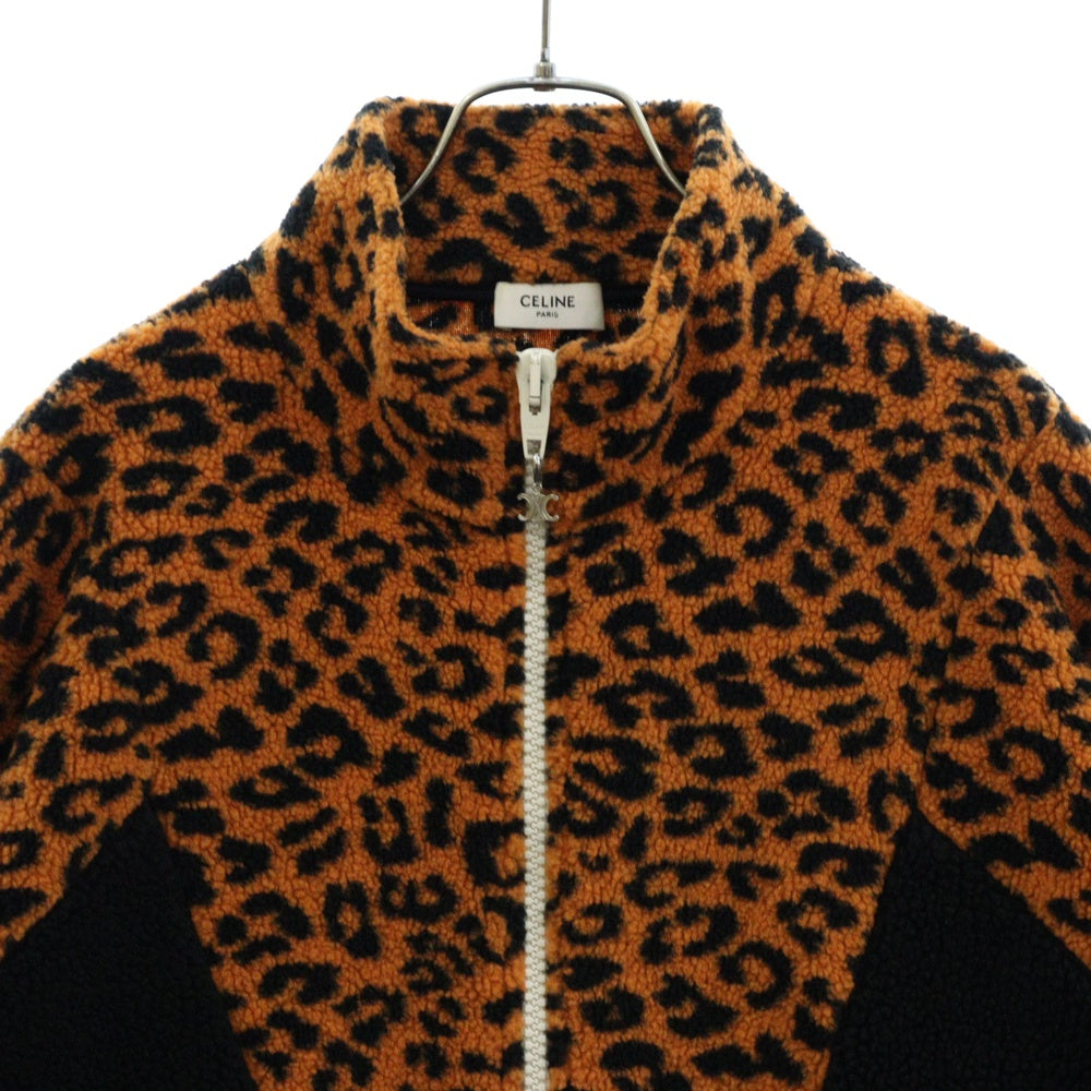 CELINE(セリーヌ) 21SS レオパード 総柄 フリースジップアップジャケット 2Y284698M オレンジ