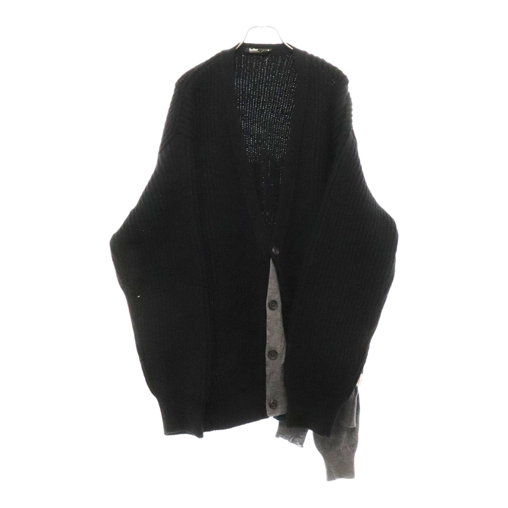 kolor(カラー) 22AW ビッグリブ レイヤード ニットカーディガン 22WCM-N07304 ブラック