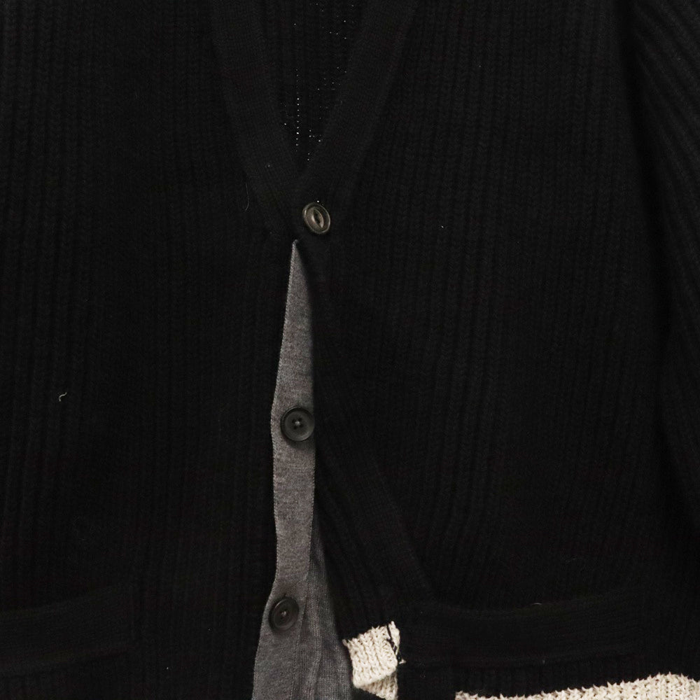 kolor(カラー) 22AW ビッグリブ レイヤード ニットカーディガン 22WCM-N07304 ブラック