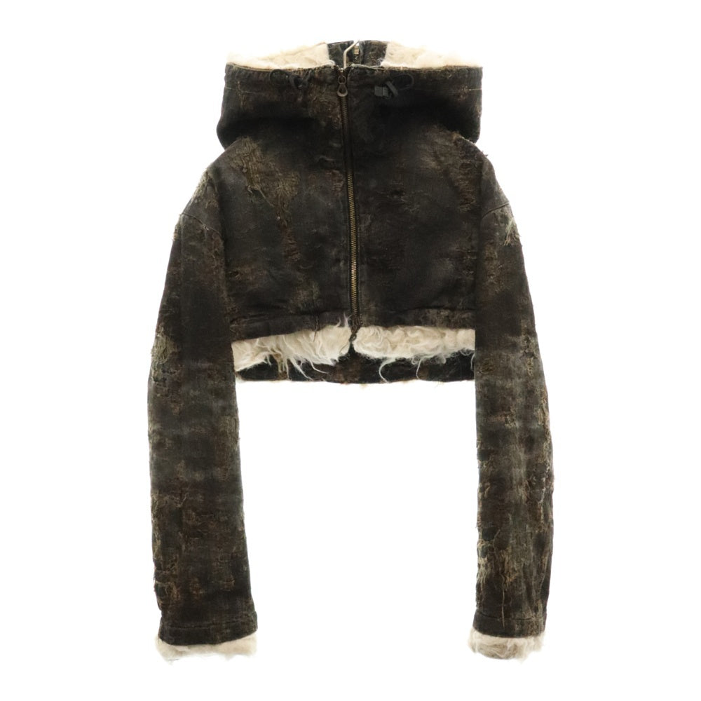 DIESEL(ディーゼル) 24AW Cropped jacket in dirty jacquard denim クロップドジャケット ダーティージャガードデニム FU-FSF-1 マルチ