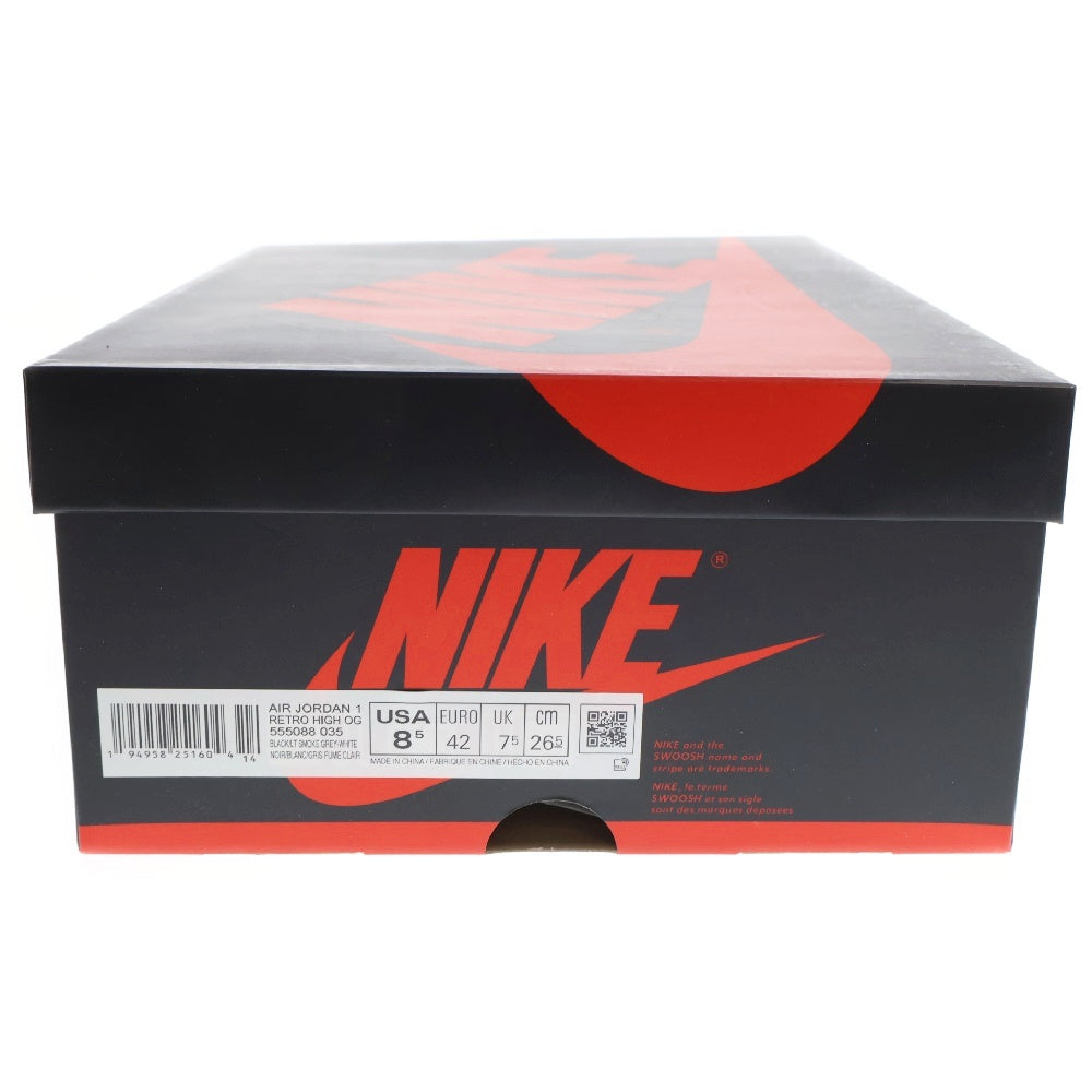 NIKE(ナイキ) AIR JORDAN 1 RETRO HIGH OG SHADOW 2.0 555088-035 エア ジョーダン シャドウ ハイカットスニーカー グレー/ブラック US8.5/26.5cm