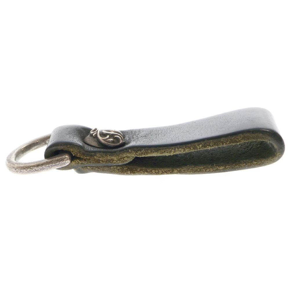 CHROME HEARTS(クロムハーツ) BELT LOOP D RING Dカン ハートボールボタンレザーベルトループ シルバー/ブラック