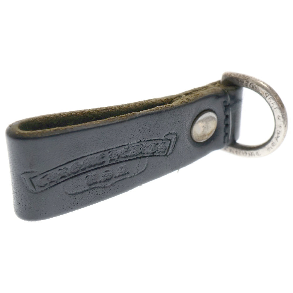 CHROME HEARTS(クロムハーツ) BELT LOOP D RING Dカン ハートボールボタンレザーベルトループ シルバー/ブラック