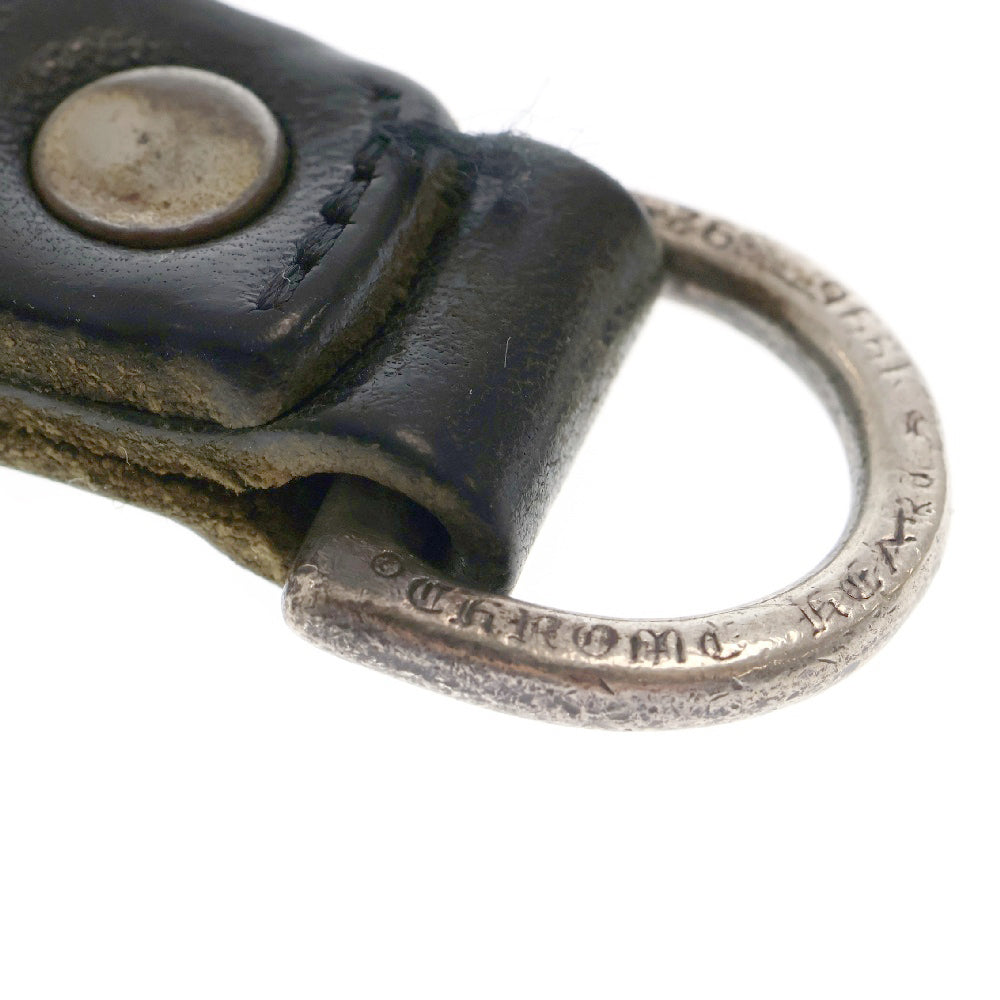 CHROME HEARTS(クロムハーツ) BELT LOOP D RING Dカン ハートボールボタンレザーベルトループ シルバー/ブラック