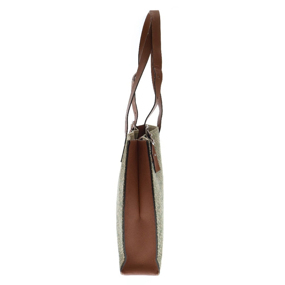 LOEWE(ロエベ) バックル ホリゾンタル アナグラムロゴ カーフレザー トートバッグ B692K96X02 ブラウン/グリーン
