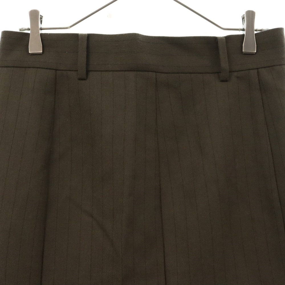 Sacai(サカイ) Chalk Stripe Skirt チョークストライプ ウール 変形スカート カーキ レディース 22-06331