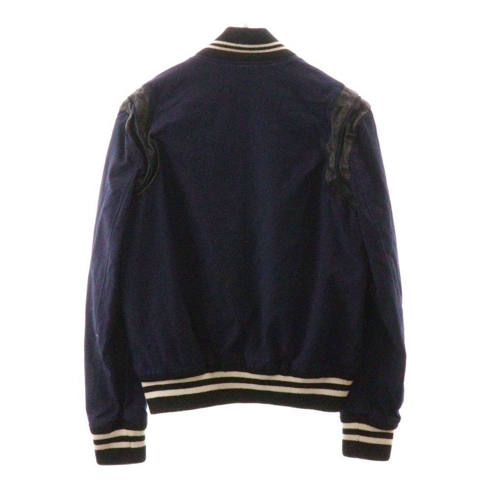 SAINT LAURENT PARIS(サンローランパリ) 16SS レザートリムスタジャン テディジャケット 354718 YYL09 ネイビー