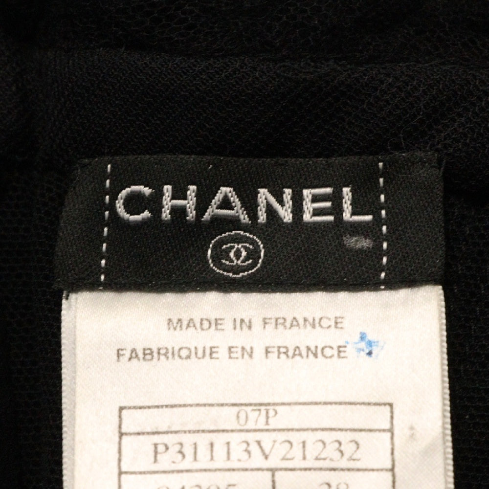 CHANEL(シャネル) ココボタン ナイロン プリーツ フリル リボンワンピース ブラック レディース P31113V21232