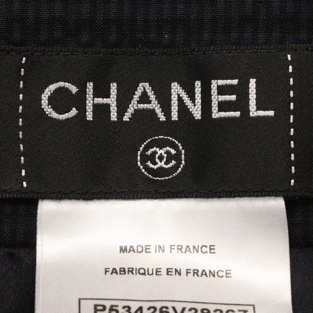 CHANEL(シャネル) 16SS ココマーク シアサッカー プリーツ スカート ネイビー レディース P53426V29267