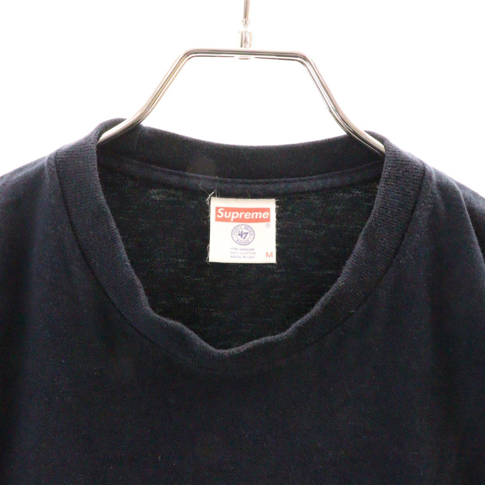 SUPREME(シュプリーム) 15SS ×New York Yankees Box Logo Tee ニューヨークヤンキース ボックスロゴ クルーネック 半袖Tシャツ カットソー ネイビー
