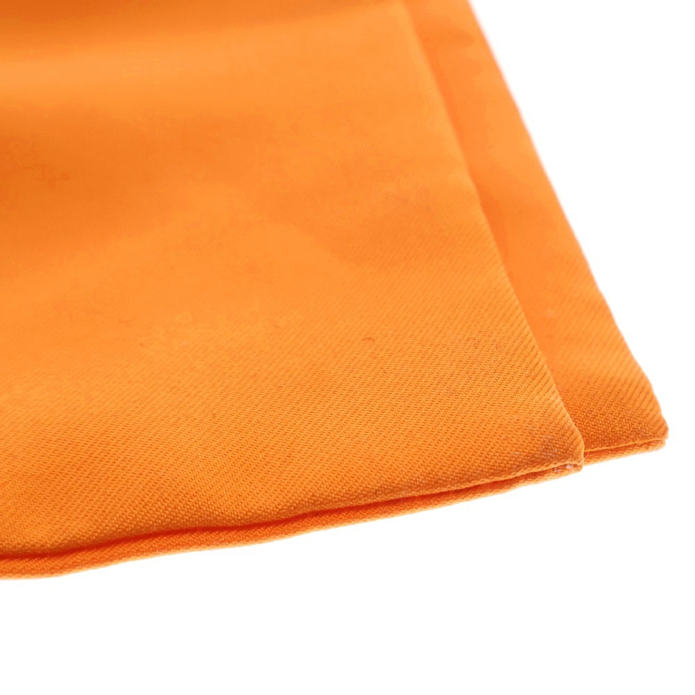 HERMES(エルメス) シルク ストライプ ギャザー スカーフ ストール オレンジ レディース