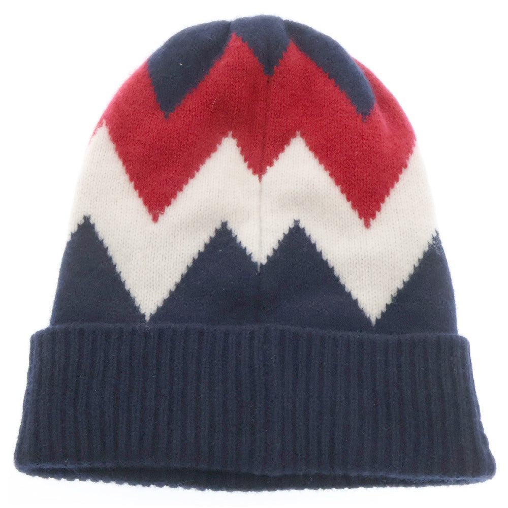 MONCLER(モンクレール) BERRETTO TRICOT D20919922500 959A7 ロゴワッペン付きニット帽子 ネイビー/レッド