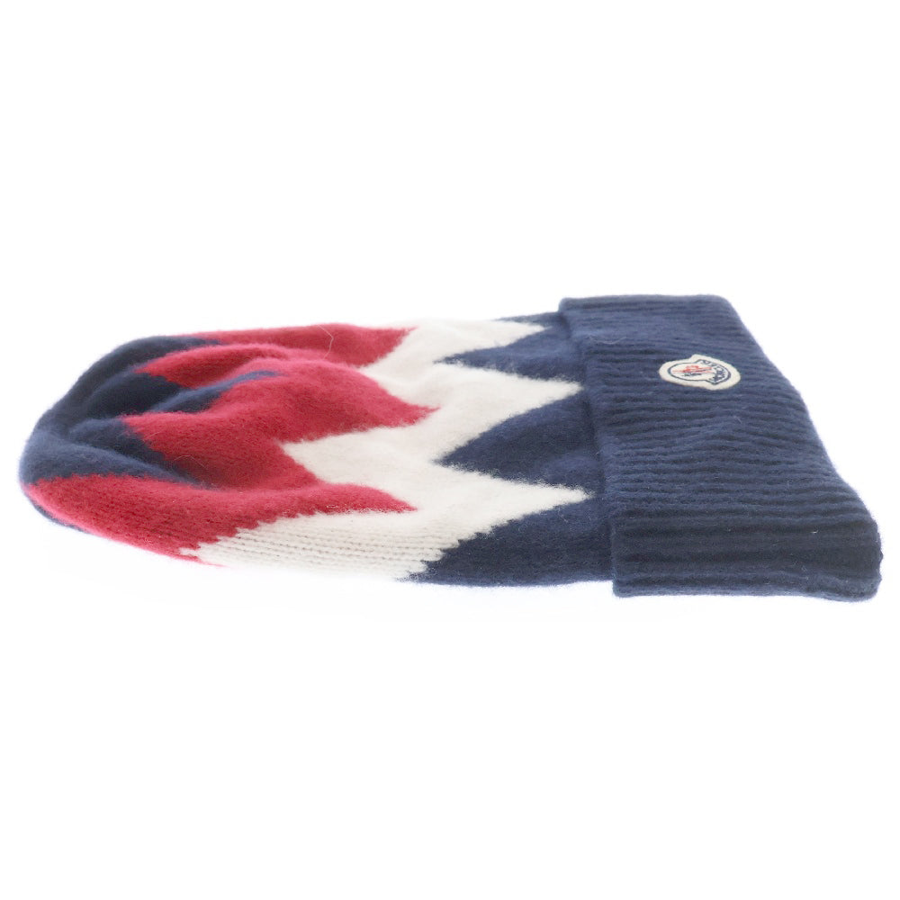 MONCLER(モンクレール) BERRETTO TRICOT D20919922500 959A7 ロゴワッペン付きニット帽子 ネイビー/レッド