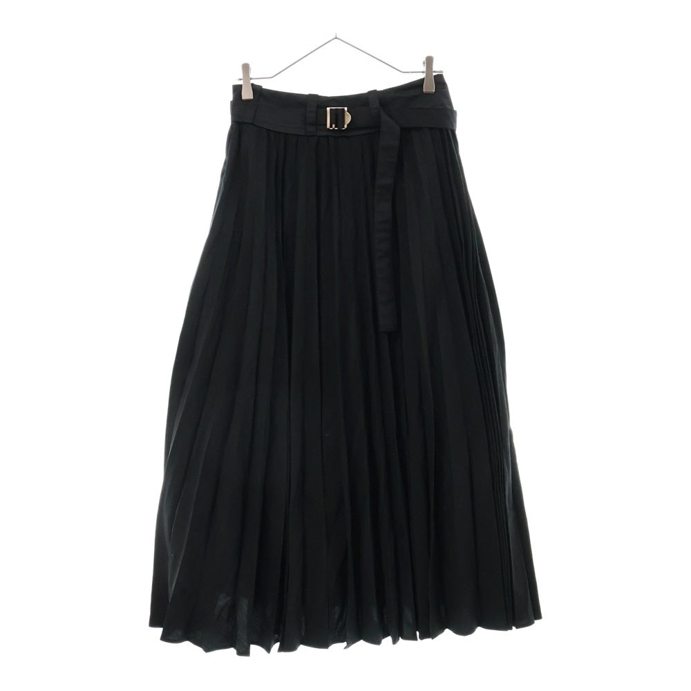Sacai(サカイ) ギャザー プリーツ ドッキング アシンメトリースカート ブラック レディース 20-04822