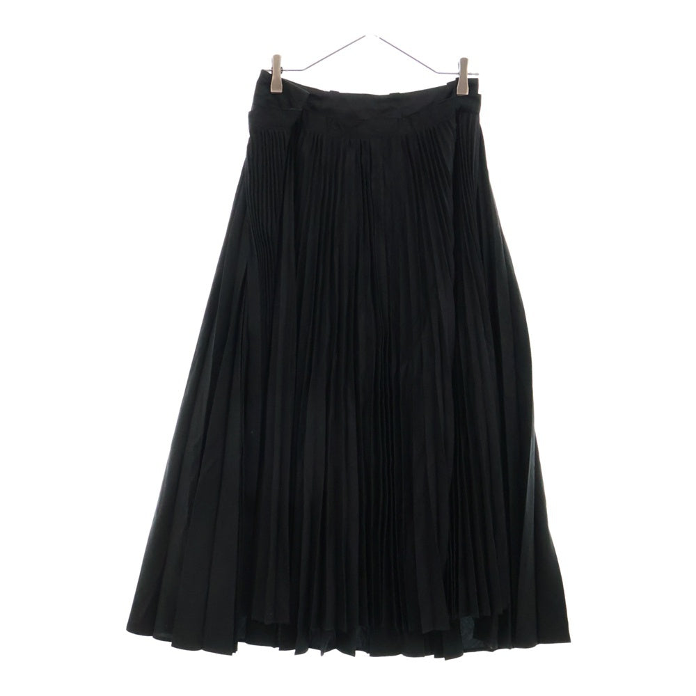 Sacai(サカイ) ギャザー プリーツ ドッキング アシンメトリースカート ブラック レディース 20-04822
