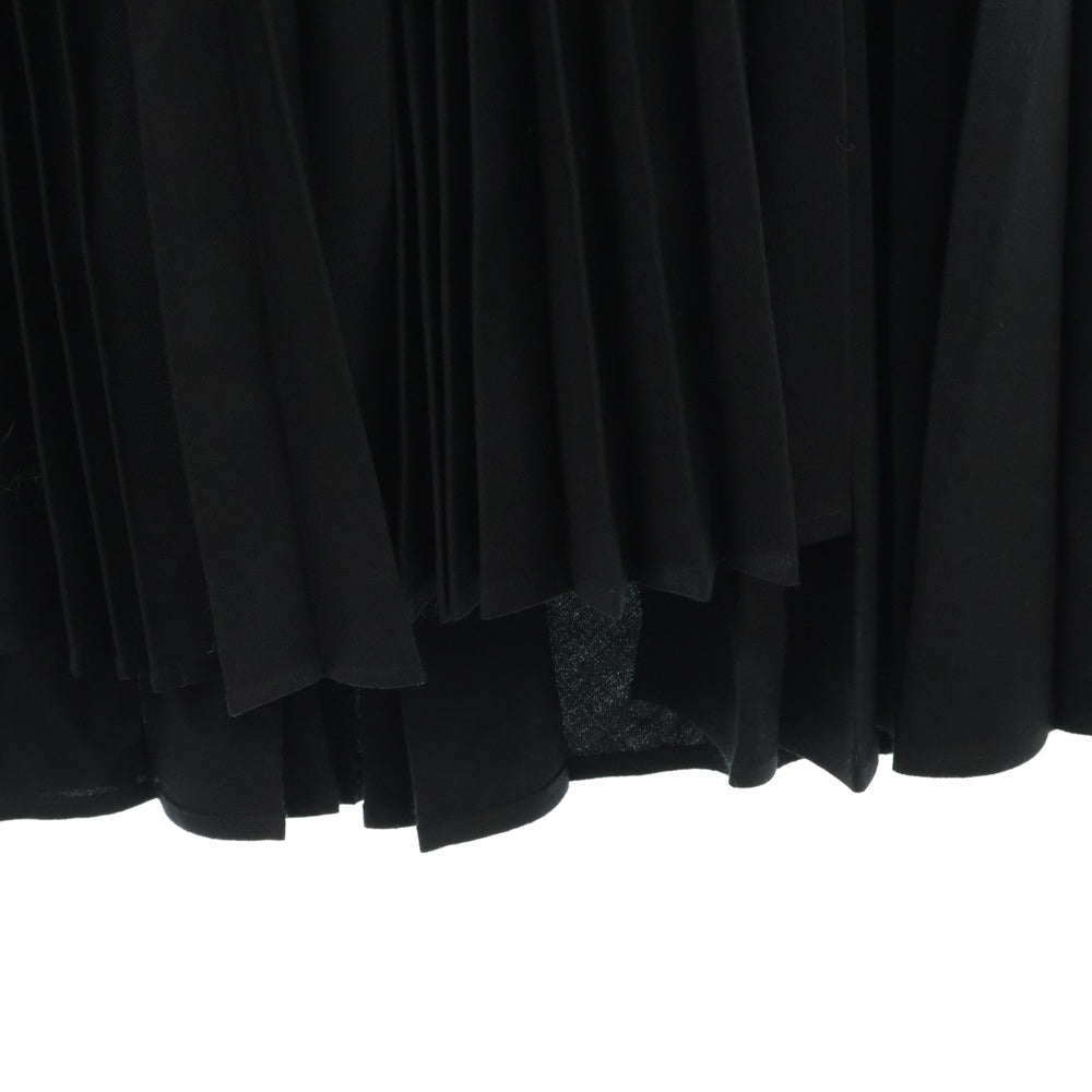 Sacai(サカイ) ギャザー プリーツ ドッキング アシンメトリースカート ブラック レディース 20-04822