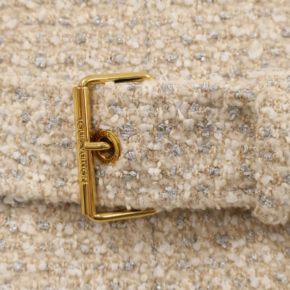 LOUIS VUITTON(ルイヴィトン) Belted Skater Tweed Dress ベルテッド スケーターツイードドレス ワンピース RW222W O80 FNDR66 ホワイト レディース