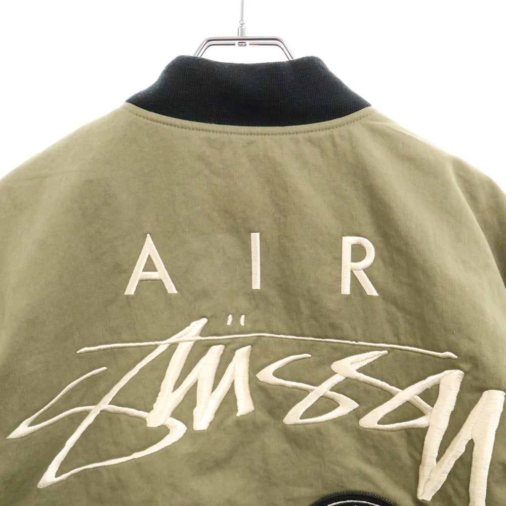NIKE(ナイキ) ×STUSSY REVERSIBLE VARSITY JACKET FJ9153-222 ステューシー リバーシブル ヴァーシティジャケット カーキ