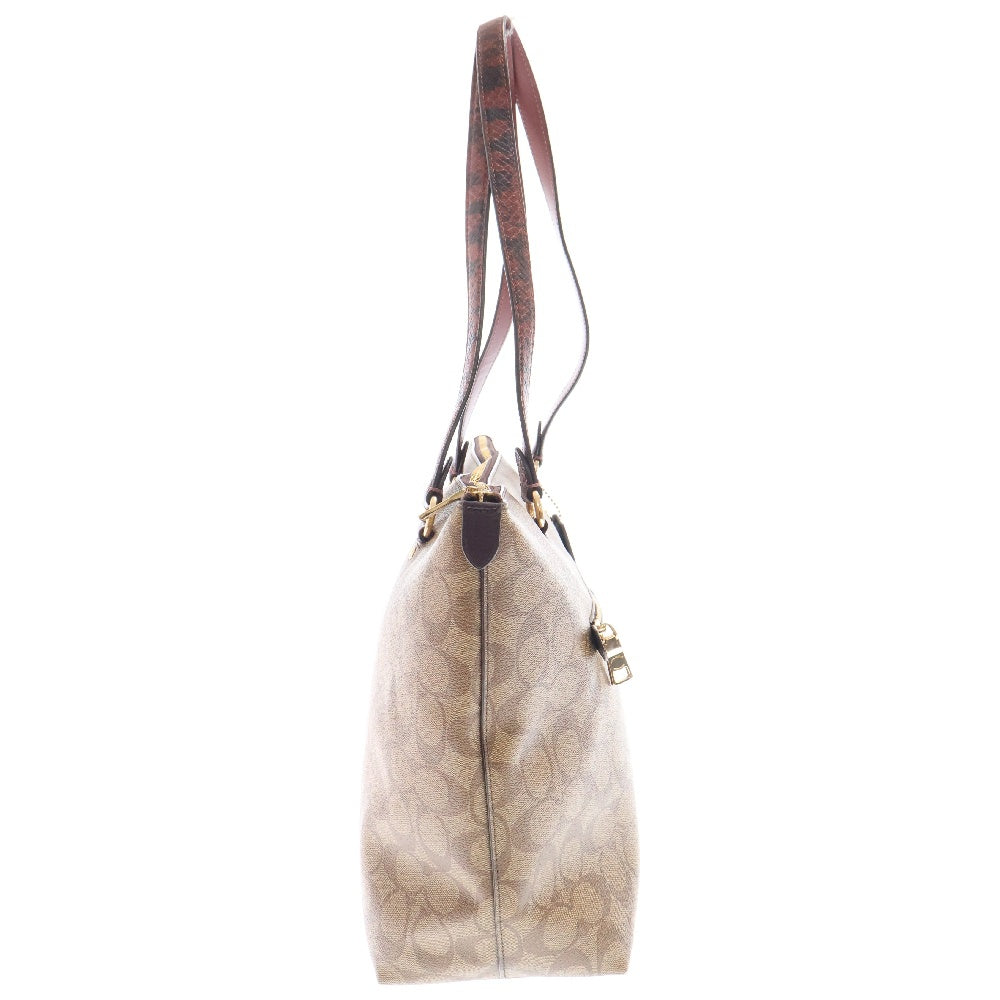 COACH(コーチ) シグネチャー PVCレザー トートバッグ ベージュ F88233