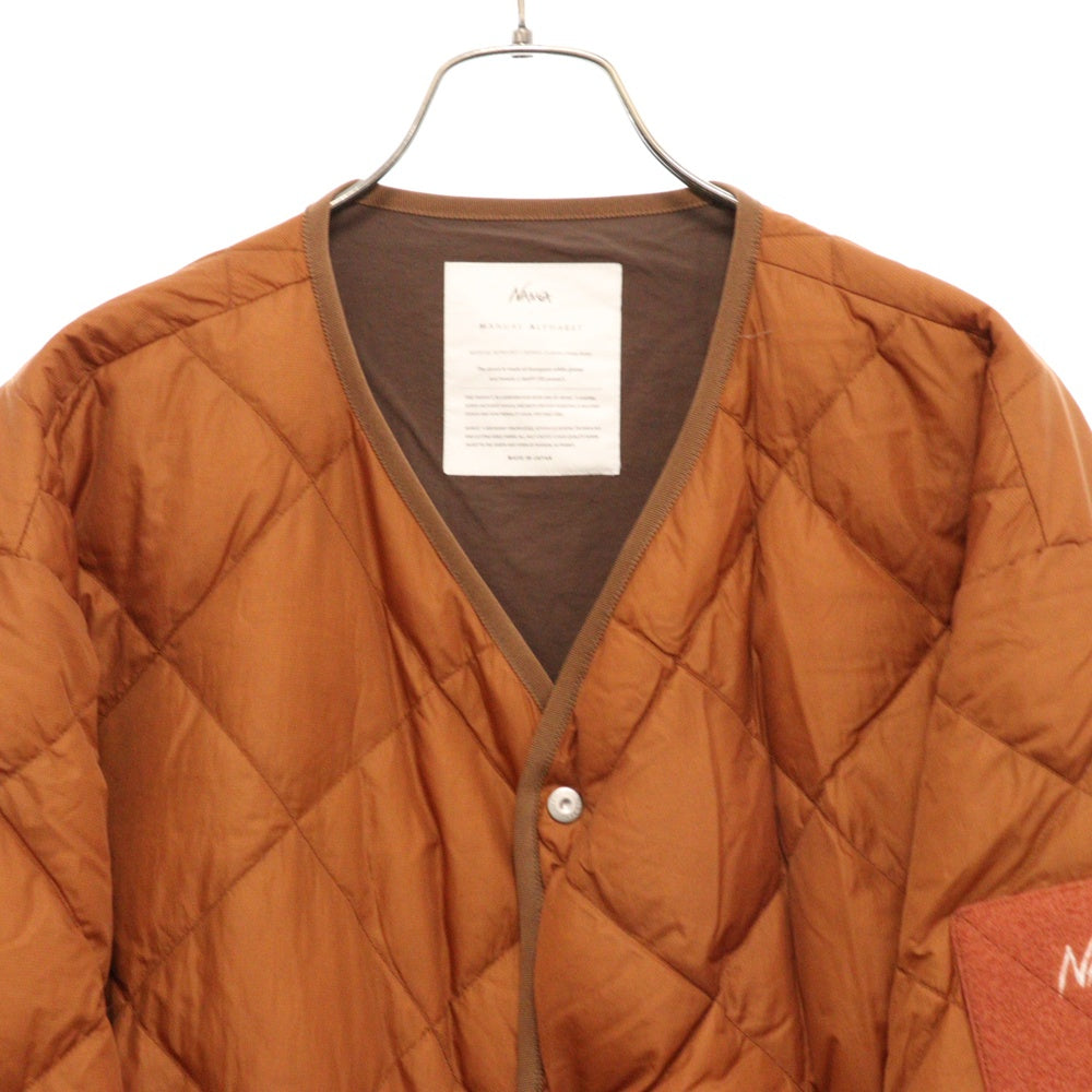 NANGA(ナンガ) ×MANUAL ALPHABET CMR REVERSLE DOWN JACKET キルティング リバーシブルダウンジャケット ×マニュアルアルファベット MA-J-340 ブラウン