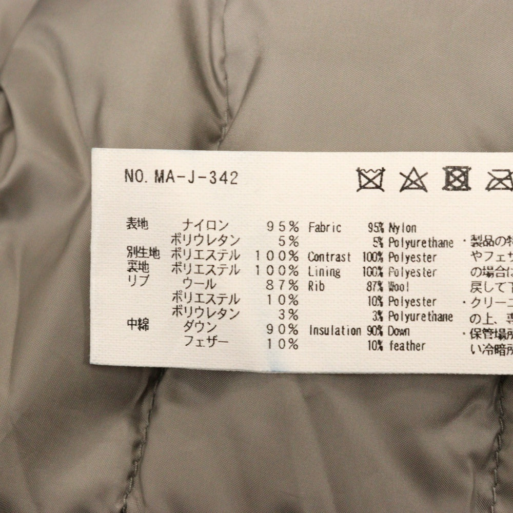 NANGA(ナンガ) ×MANUAL ALPHABET FIELD DOWN JACKET ×マニュアルアルファベット フィールドダウンジャケット MA-J-342 グレー
