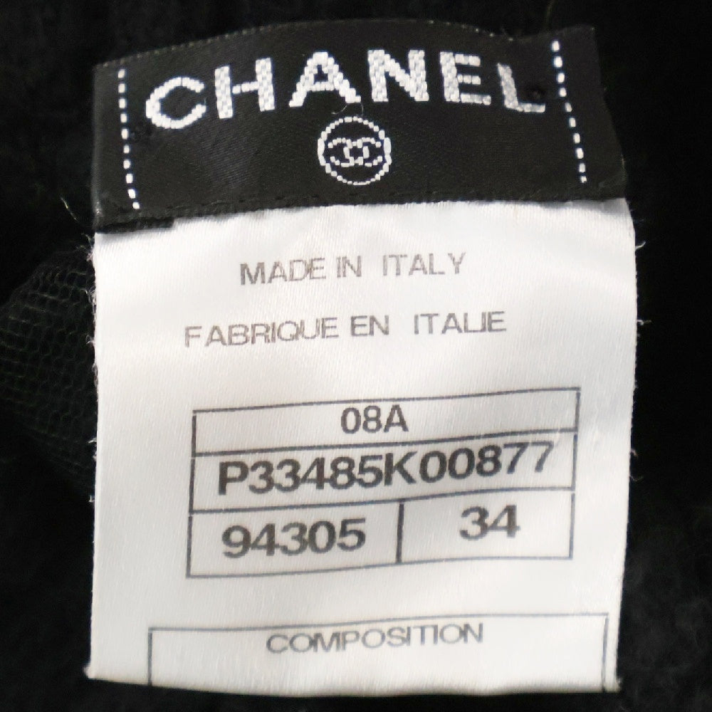 CHANEL(シャネル) 08A カシミヤ ココ クラウンバッジ ニットスカート ブラック レディース P33485K00877