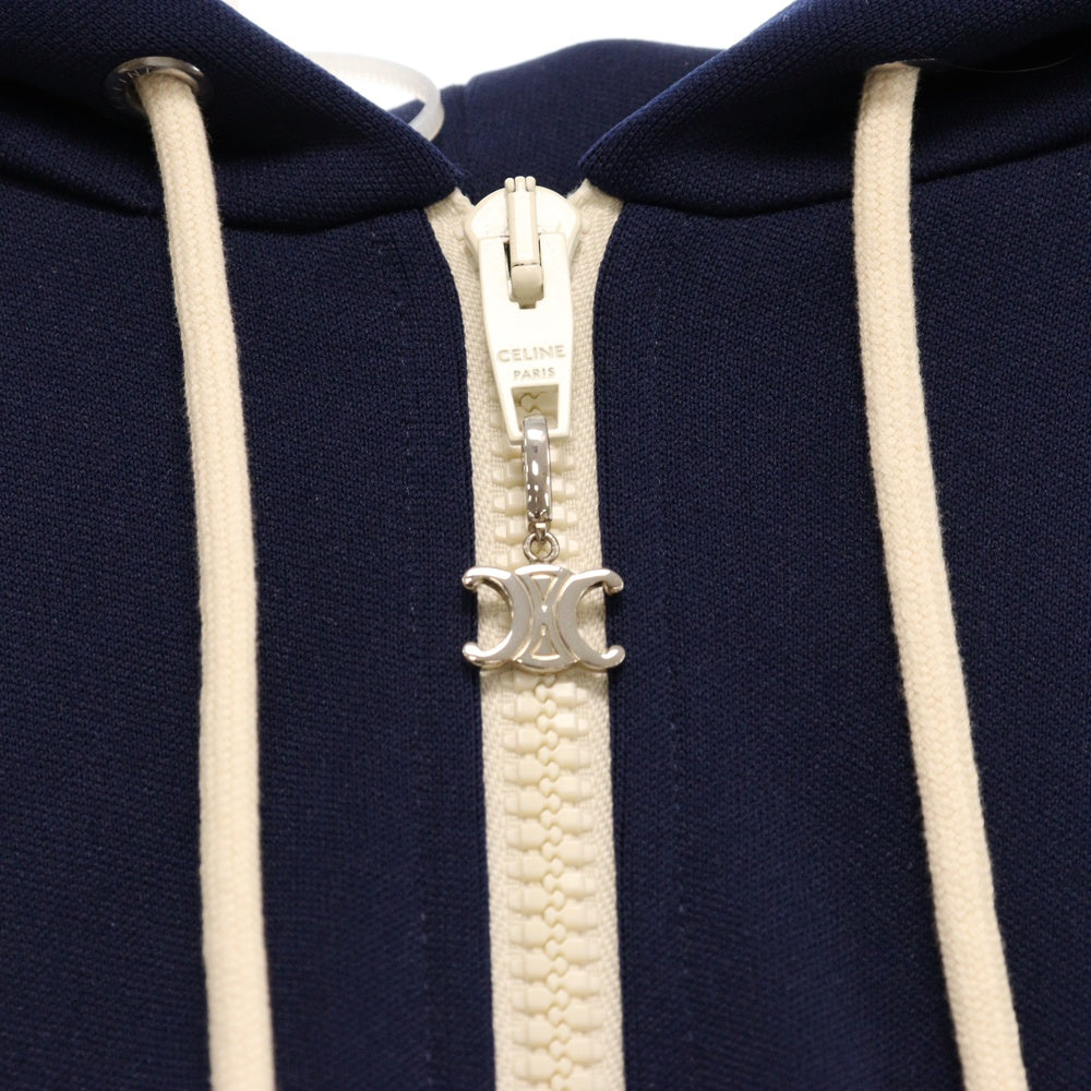 CELINE(セリーヌ) 23AW TRACKSUIT JACKET IN DOUBLE FACE JERSEY フード付きトラックスーツジャケット 2Y58B121O ネイビー
