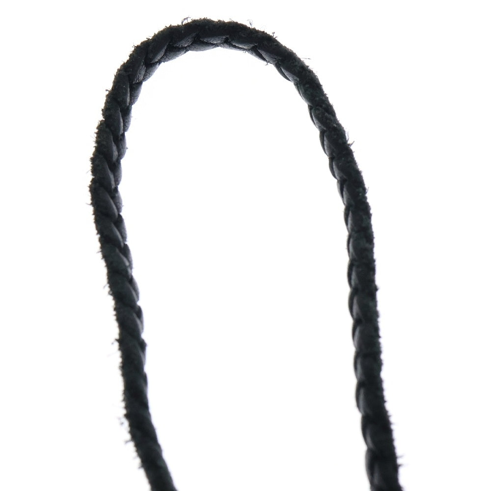 CHROME HEARTS(クロムハーツ) LEATHER BRAID SCROLL ネックレス レザーブレイドネックレス ブラック/シルバー BCA377