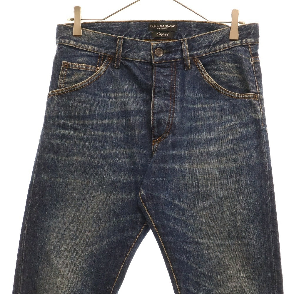 DOLCE & GABBANA(ドルチェアンドガッバーナ) Capri ウォッシュ加工 デニムパンツ G4A4AP インディゴ