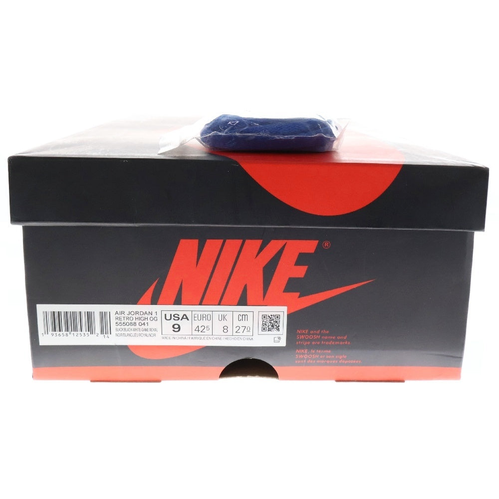 NIKE(ナイキ) AIR JORDAN 1 RETRO HIGH OG ROYAL TOE 2020 エアジョーダン 1 レトロ ハイ ロイヤル トゥ ハイカットスニーカー ホワイト/ブラック/ブルー US9/27.0cm