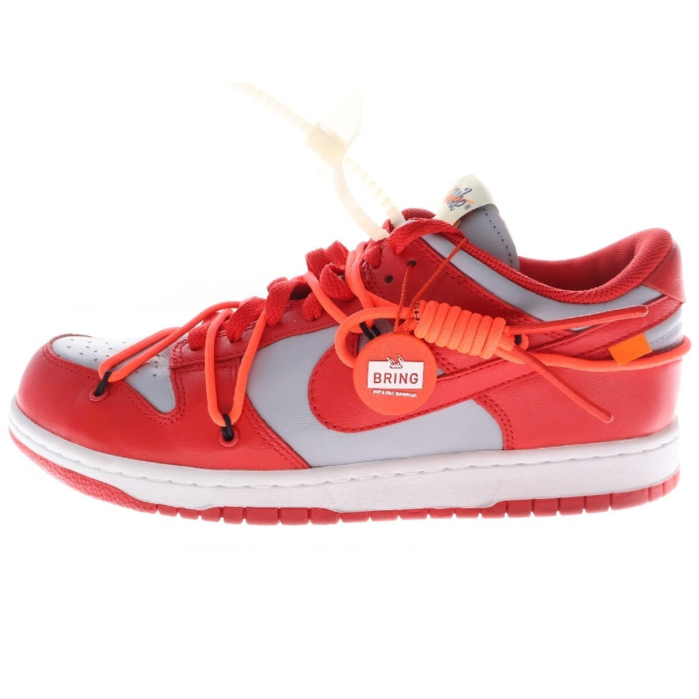 NIKE(ナイキ) ×OFF WHITE DUNK LOW LTHR/OW CT0856-600 オフホワイト ダンク ローカットスニーカー レッド/グレー US8.5/26.5cm